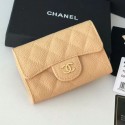 Chanel Grained Leather Classic Card Holder AP0214 Apricot 2019 Collection AQ03057