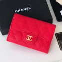 Chanel Grained Leather Classic Card Holder AP0214 Bright Red 2019 Collection AQ03701