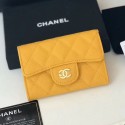 Chanel Grained Leather Classic Card Holder AP0214 Yellow 2019 Collection AQ04353