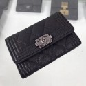 Chanel Grained Leather Small Flap Boy Wallet A80603 Black 2019 Collection AQ01262
