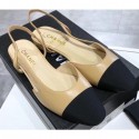 Chanel Heel 2cm Flat Slingbacks G31319 Beige/Grosgrain AQ01744