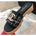 Chanel Heel Gold CC Logo Mules G36065 Black/White 2020 AQ04159