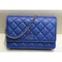 Chanel Iridescent Pearl Caviar Wallet On Chain WOC Bag Blue 2019 AQ03426