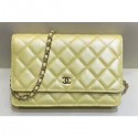 Chanel Iridescent Pearl Caviar Wallet On Chain WOC Bag Yellow 2019 AQ03079