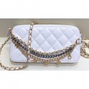 Chanel Lambskin All About Chains Clutch With Chain Bag White 2019 AQ01611