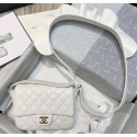 Chanel Lambskin & Calfskin Flap Bag AS1737 White 2020 Collection AQ04333