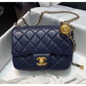 Chanel Lambskin & Gold-Tone Metal Flap Bag AS1786 Navy Blue 2020 Collection AQ00627