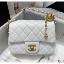 Chanel Lambskin & Gold-Tone Metal Flap Bag AS1786 White 2020 Collection AQ02052