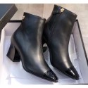 Chanel Lambskin and Patent Calfskin Ankle Boots G35073 Black 2019 AQ01081