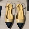 Chanel Lambskin and Satin Slingbacks G35261 Beige/Black 2020 AQ01745