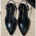 Chanel Lambskin and Satin Slingbacks G35261 Black 2020 AQ02245