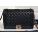 Chanel Lambskin Boy Flap New Medium Bag Black/Gold AQ02443