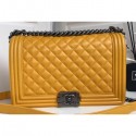 Chanel Lambskin Boy Flap New Medium Bag Yellow AQ01969