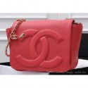 Chanel Lambskin CC Logo Flap Bag AS0321 Dark Pink 2019 AQ04326