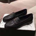 Chanel Lambskin Chain Leather Trim Loafers Black 2019 Collection AQ03386