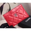 Chanel Lambskin Classic Card Holder A31510 Red AQ01035