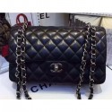 Chanel Lambskin Classic Flap 28cm Bag Black With Silver Hardware 2018 AQ01139