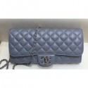 Chanel Lambskin Classic Flap Clutch Bag with Chain Gray 2019 AQ03730