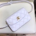 Chanel Lambskin Flap Waist Bag/Belt Bag A88612 White 2019 Collection AQ00521