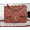 Chanel Lambskin Mini Classic Flap Bag A1115 Caramel AQ03448
