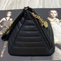 Chanel Lambskin Quilted Stripes Pyramid Clutch Bag AS0688 Black 2019 Collection AQ02071