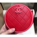Chanel Lambskin Round Clutch With Chain Bag AP0060 Red 2019 AQ02181