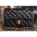 Chanel Lambskin Small Classic Flap Bag A1116 Black AQ03949