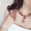 Chanel Leaf Necklace Red 2019 Collection AQ02253