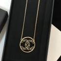 Chanel Leather and Chain CC Pendant Necklace Gold/Black 2019 Collection AQ01297