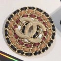 Chanel Leather and Chain Round Brooch AB1423 2019 Collection AQ01169