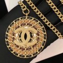 Chanel Leather and Chain Round Pendant Necklace AB1443 2019 Collection AQ00683