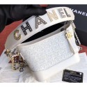 Chanel Logo Handle Lace Gabrielle Small Hobo Bag AS0865 White 2019 AQ04199
