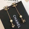 Chanel Long Earrings AB1350 Gold/Pearly White/Black/Crystal 2019 Collection AQ02924