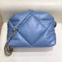 Chanel Maxi Quilted Lambskin Small Bowling Shoulder Bag AS0781 Blue 2019 Collection AQ04137