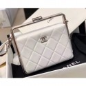 Chanel Metal Bar Clutch Bag AS1732 White 2020 AQ00621