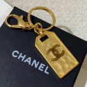 Chanel Metal Tag Bag Charm and Key Holder Gold 2019 Collection AQ03899