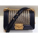 Chanel Metallic Boy Small Flap Bag Black/Gold 2019 AQ03029