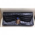 Chanel Metallic Crocodile Embossed Clutch Bag AS0857 Black 2019 AQ02497