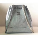 Chanel Metallic Crocodile Embossed Gabrielle Small Backpack Bag A94485 Gray 2019 AQ02465