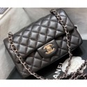 Chanel Original Quality Small Classic Flap Bag 1116 in Sheepskin Black with Silver Hardware AQ00723