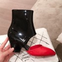 Chanel Patent Calfskin Mary Jane Open Ankle Short Boots G35431 Red/Black 2020 Collection AQ03265