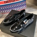 Chanel Patent Leather Chain Flat Loafers G35631 Black 2020 Collection AQ02970