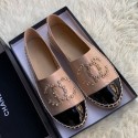 Chanel Patent Leather Crystal CC Espadrilles Nude 2019 Collection AQ02866