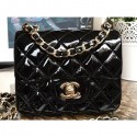 Chanel Patent Leather Mini Classic Flap Bag A1115 Black AQ01167