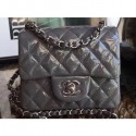 Chanel Patent Leather Mini Classic Flap Bag A1115 Gray AQ04195