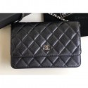 Chanel Pearl Caviar Leather Wallet On Chain WOC Bag Black 2018 AQ01882