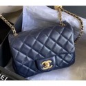 Chanel Pearl on Chain Classic Flap Bag AS1786 Navy Blue 2020 AQ04156