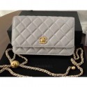 Chanel Pearl Wallet on Chain WOC Bag AP1450 Gray 2020 AQ03786