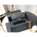 Chanel Quilted Aged Calfskin Small 2.55 Flap Bag A37586 Black 2019 Collection AQ04074