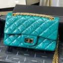 Chanel Quilted Aged Calfskin Small 2.55 Flap Bag A37586 Green 2019 Collection AQ01354